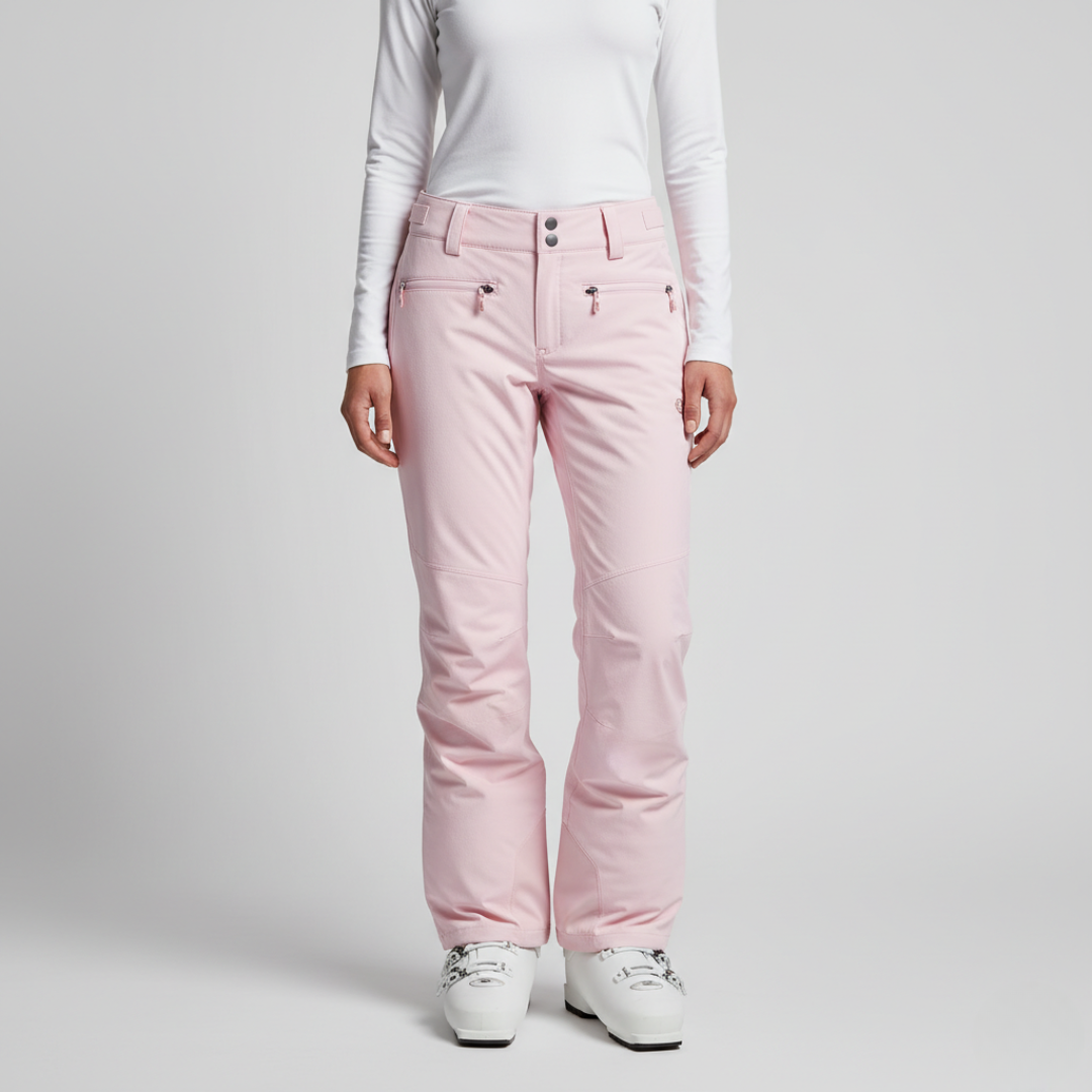 Pantaloni da Sci Classici Donna | Pantaloni Neve Rosa Chiaro Imbottiti Impermeabili Pista
