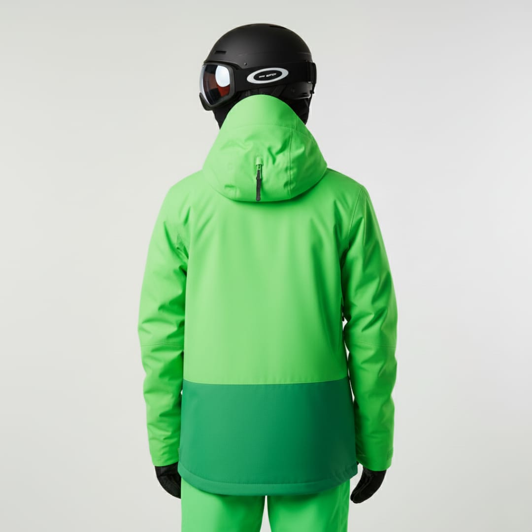 Giacca Freeride | Giacca da Sci Verde Neon Bloccato Impermeabile Tecnico