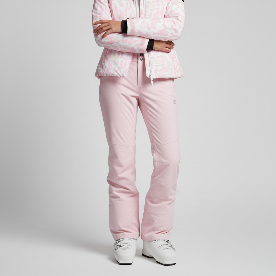 Pantaloni da Sci Classici Donna | Pantaloni Neve Rosa Chiaro Imbottiti Impermeabili Pista