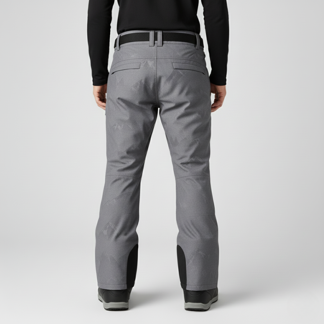 Pantaloni Tecnici Uomo | Pantaloni Sci Grigio Stampa Montagna Impermeabili Guscio