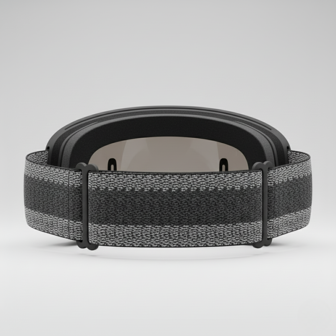 Maschera Neve Universale | Maschera da Sci Nero Grigio Specchiata Cilindrica