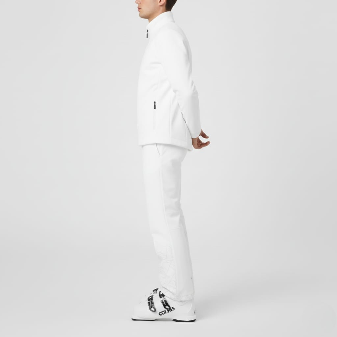 Pantaloni da Sci Uomo | Pantaloni Neve Bianco Aderenti Geometria Softshell